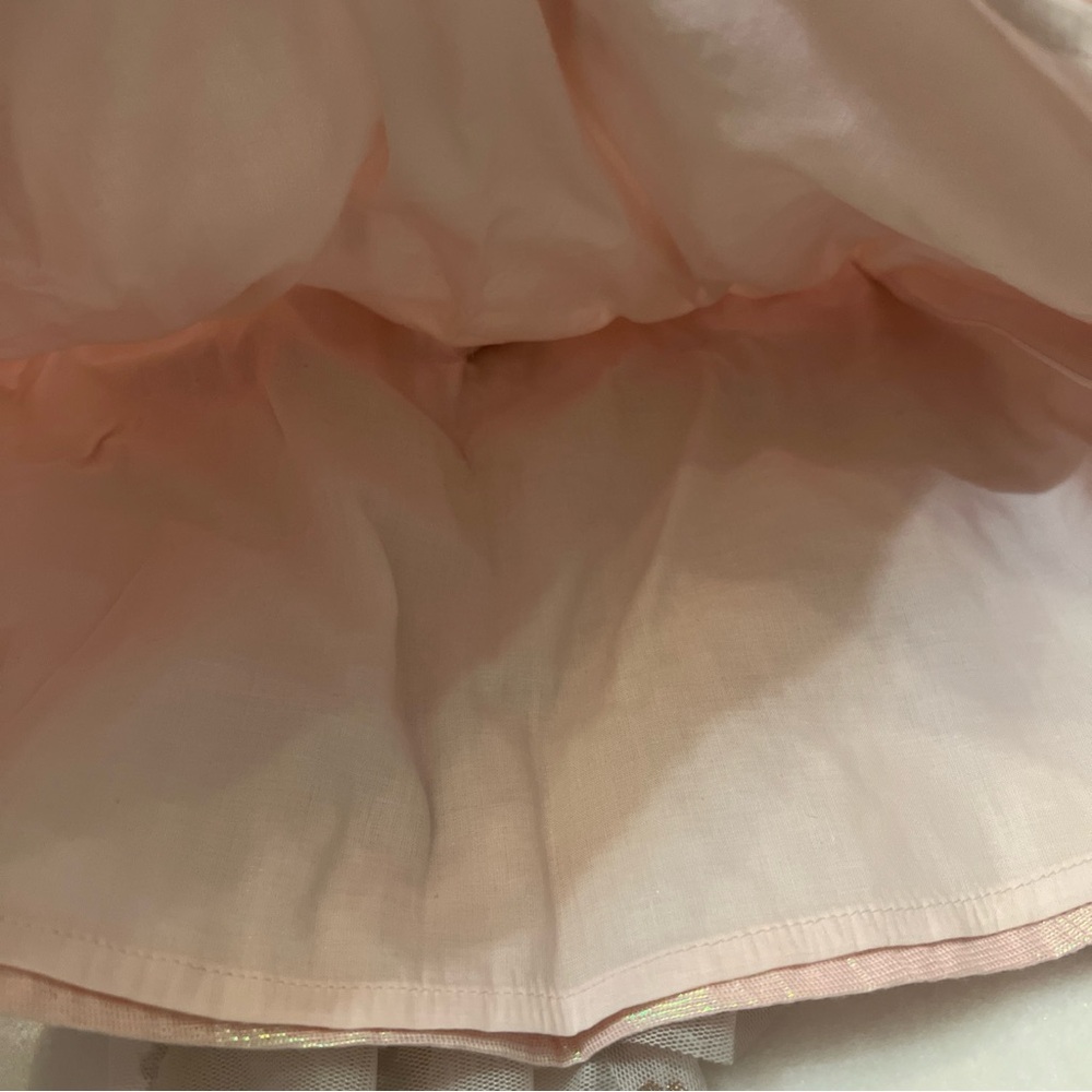 Cat & Jack 3-6 Months Formal Dress Pink Shimmer Ruffled Tulle Sleeveless Easter - Picture 5 of 12
